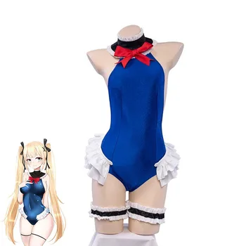 Anime Oyunu Azur Lane Cos Marie Gül Mayo Cosplay Kostüm Yeni Moda Yüzme Parti Rol Koleksiyonu Mavi Bikini Tam Set