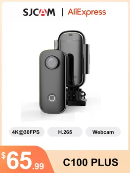 Orijinal SJCAM C100 Artı Eylem Kamera Başparmak Kamera 4 K 30FPS H. 265 WiFi 30 M Su Geçirmez Spor DV Webcam
